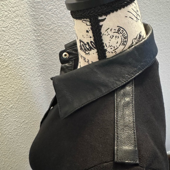 Cable & Gauge Black Leather/Silk Cardigan S - Picture 5 of 6